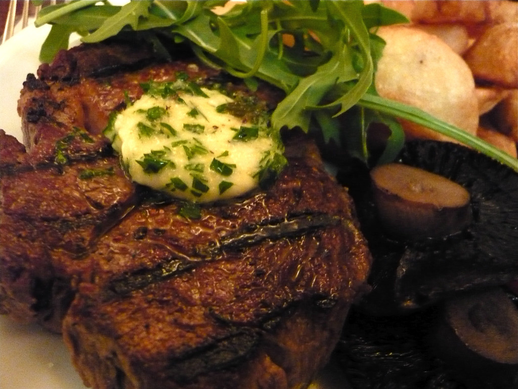 Flame-grilled steak